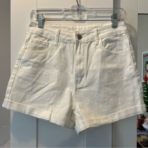 SHEIN White Jean Shorts Classic Denim Style